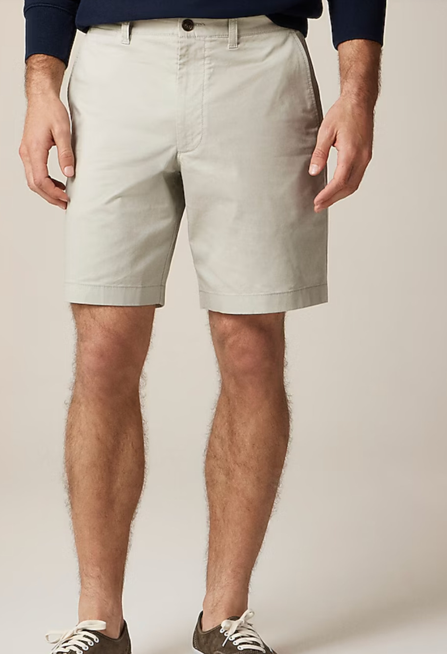 J Crew 9" Portsider Stretch Chino Shorts 33 Tan Khaki NWT Mens CH150 J.Crew